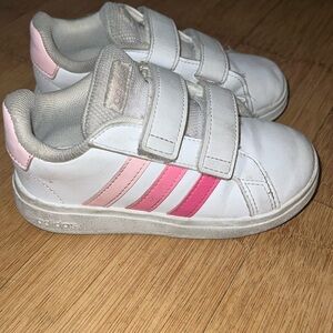 Adidas Grand Court Sneakers - Pink Stripes - size 9